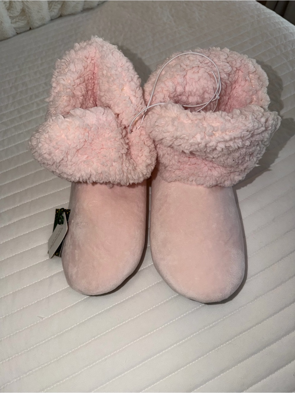 Soft Surroundings Plush Pink Cozy Boot Slippers